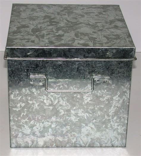 galvanised metal storage boxes|galvanized storage box with lid.